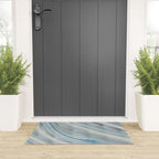 Soft Blue Aqua Marble Elegance Welcome Mat Gallery Image 3