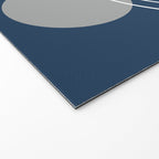 Mid Century Modern Geometric 106 in Navy Blue and Grey (Rainbow and Sun Abstraction) Welcome Mat Gallery Image 2