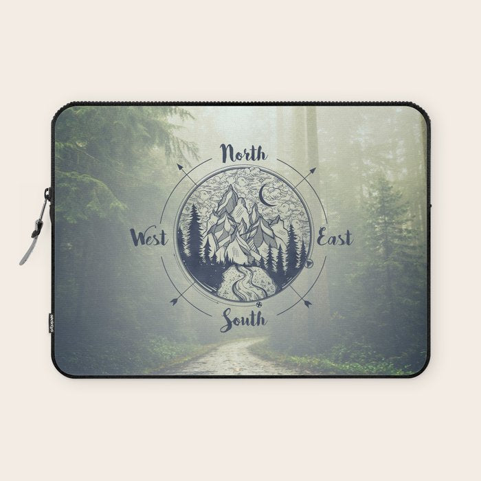 Compass Mountain Road Trip Laptop Sleeve Gallery Image 1