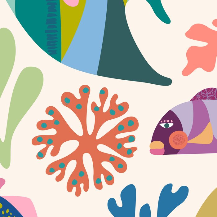 Tropical Fish and Coral Pattern Coffee Mug Gallery Image 2