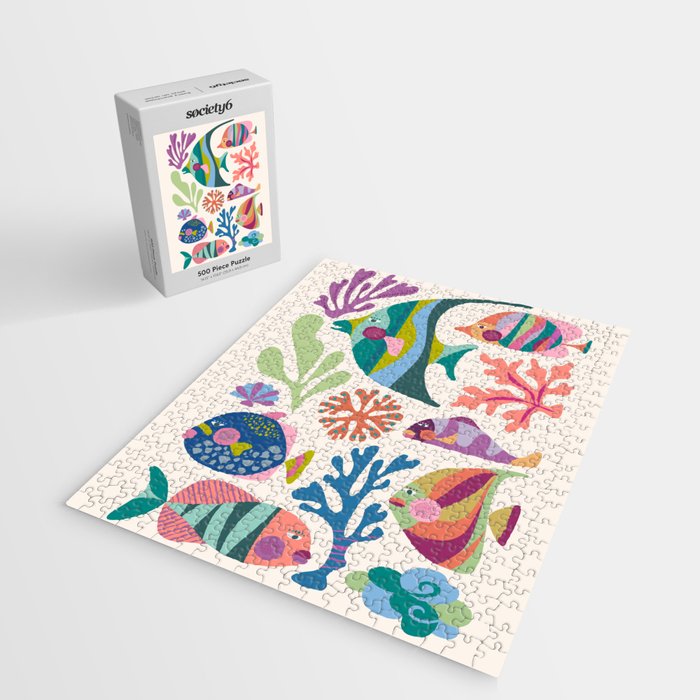 Tropical Fish and Coral Pattern Jigsaw Puzzle Gallery Image 2