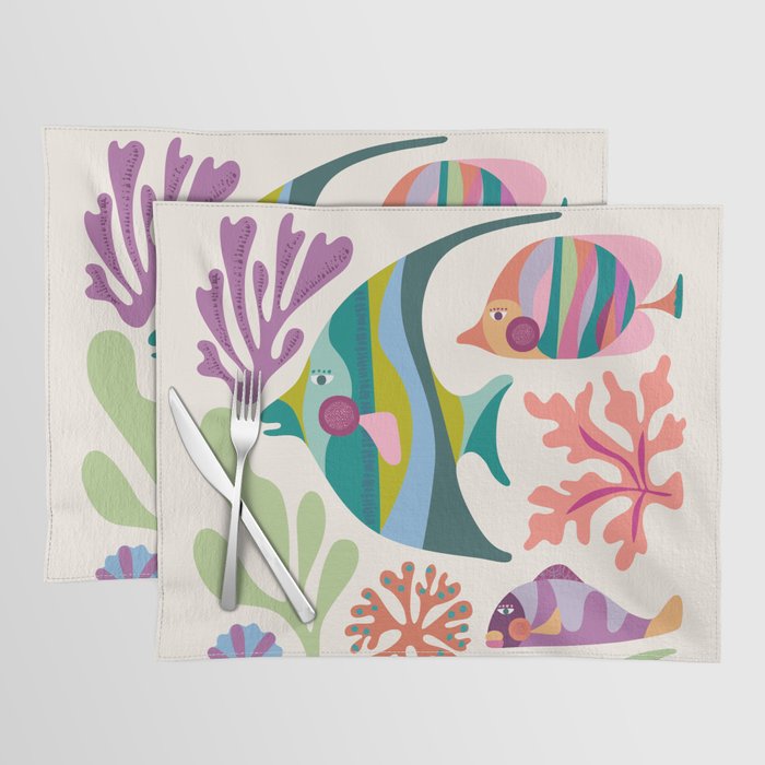 Tropical Fish and Coral Pattern Placemat Gallery Image 1