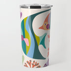 Tropical Fish and Coral Pattern Travel Mug Gallery Image 1