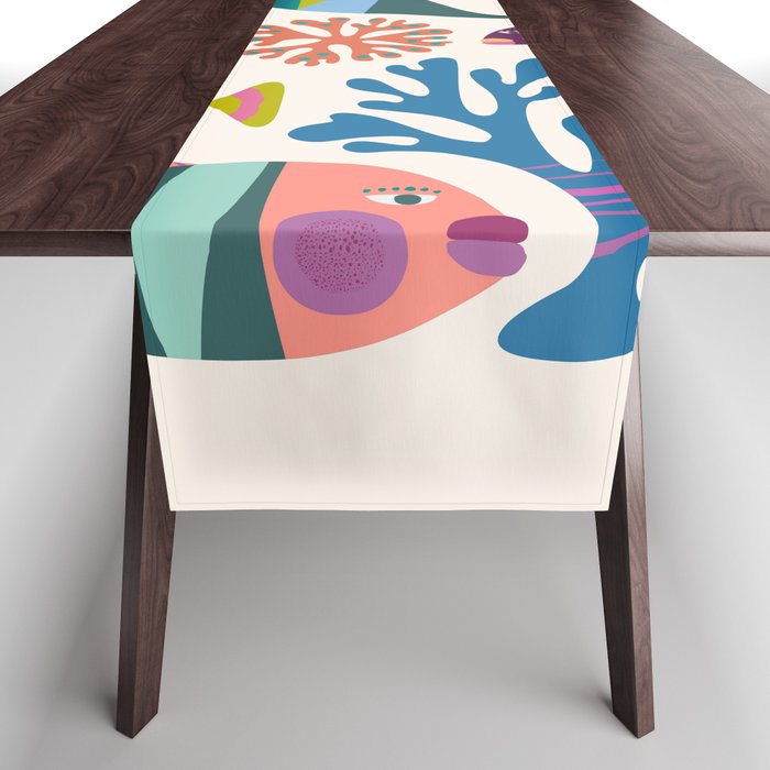 Tropical Fish and Coral Pattern Table Runner Gallery Image 1