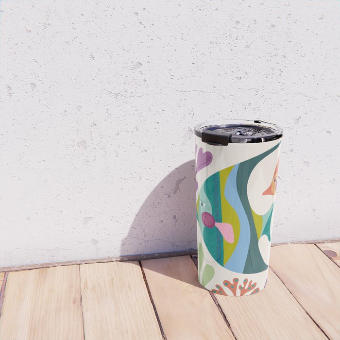 Tropical Fish and Coral Pattern Travel Mug Gallery Image 4
