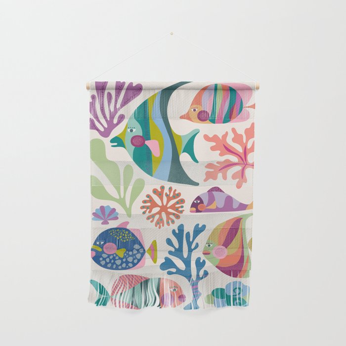 Tropical Fish and Coral Pattern Wall Hanging Gallery Image 1