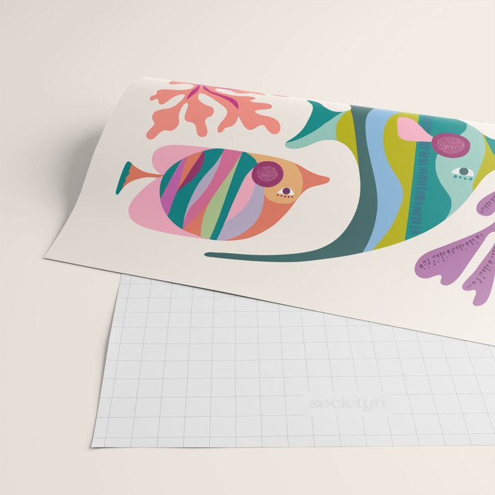 Tropical Fish and Coral Pattern Wrapping Paper Gallery Image 2