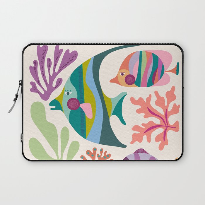 Tropical Fish and Coral Pattern Laptop Sleeve Gallery Image 1