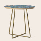 Ditsy Daisy Floral on Blue Side Table Gallery Image 1
