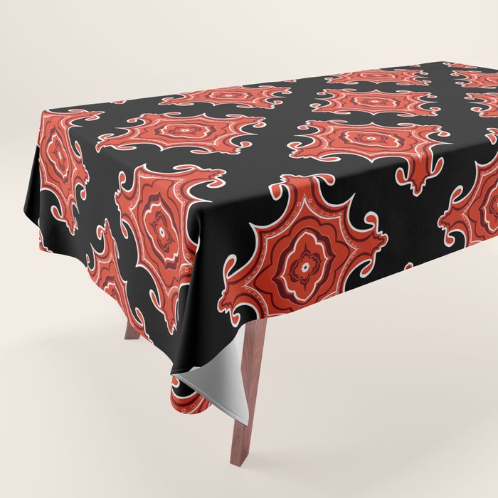Red Waves Tablecloth Gallery Image 1