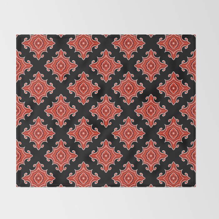 Red Waves Throw Blanket Gallery Image 2