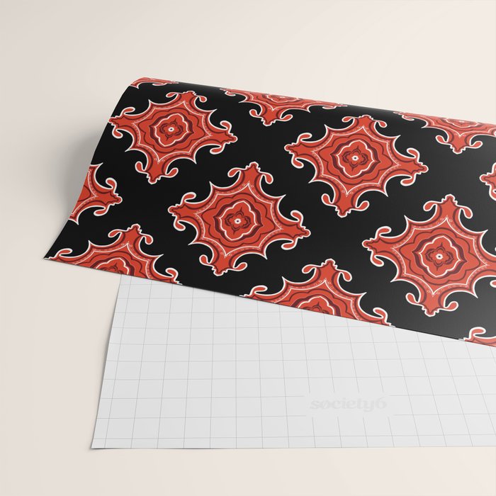 Red Waves Wrapping Paper Gallery Image 2