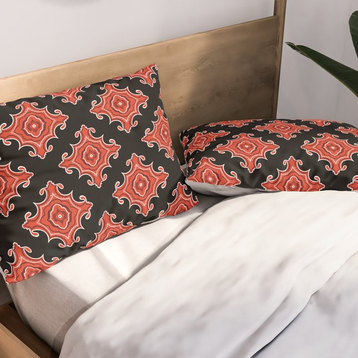 Red Waves Pillow Sham Gallery Image 2