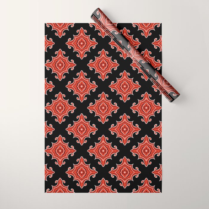 Red Waves Wrapping Paper Gallery Image 1