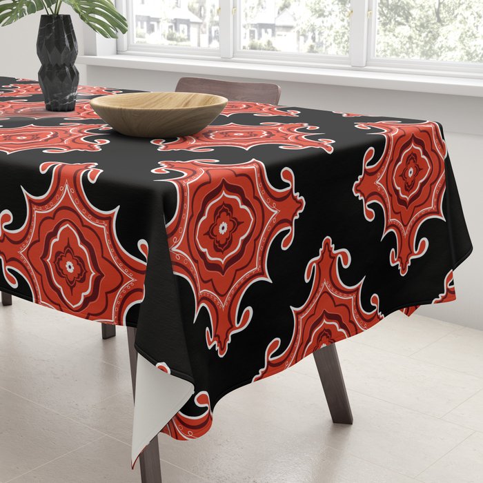 Red Waves Tablecloth Gallery Image 3