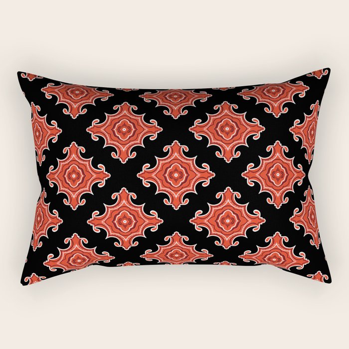 Red Waves Rectangular Pillow Gallery Image 1