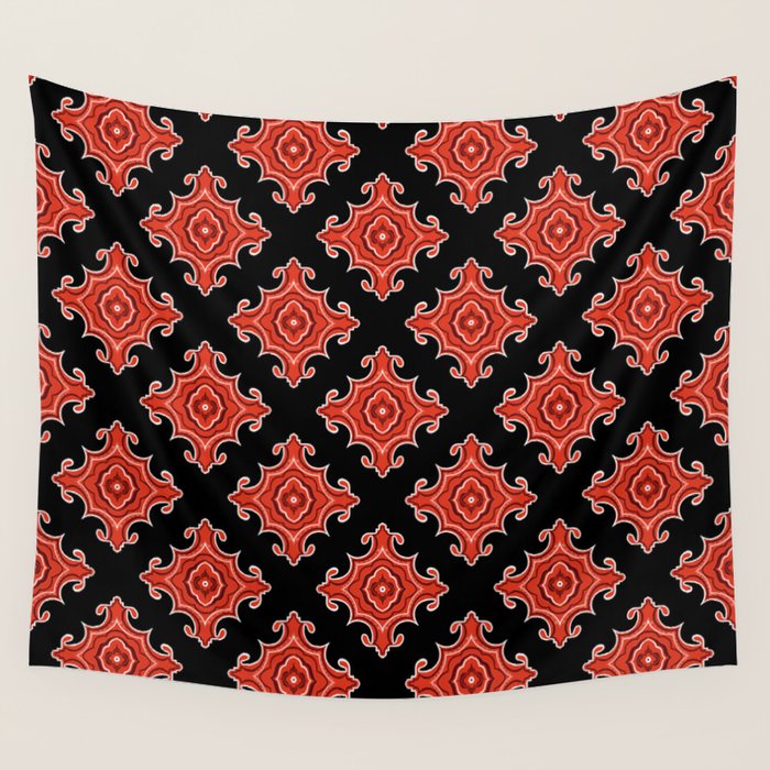 Red Waves Wall Tapestry Gallery Image 4