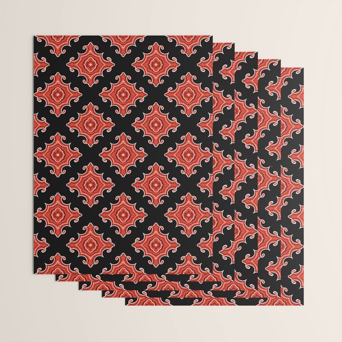 Red Waves Wrapping Paper Gallery Image 3