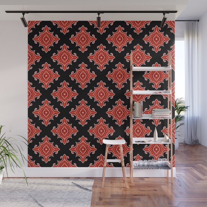Red Waves Wall Mural Gallery Image 1