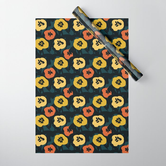 Midnight Flowers Wrapping Paper Gallery Image 1