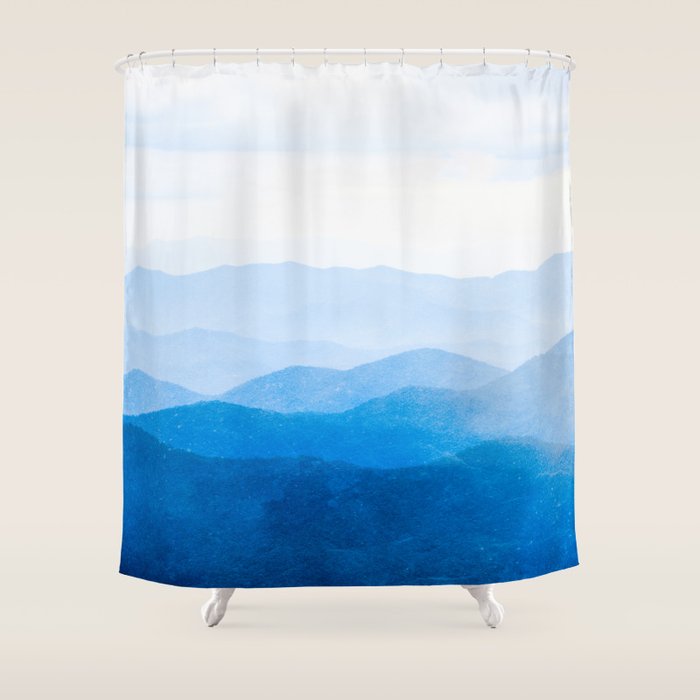 Smoky Mountain National Park Sunset Layers IV - Nature Photography Shower Curtain Gallery Image 1