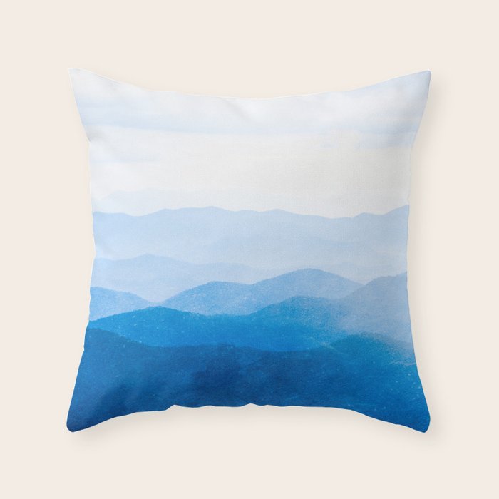 Smoky Mountain National Park Sunset Layers IV - Nature Photography Throw Pillow Gallery Image 1