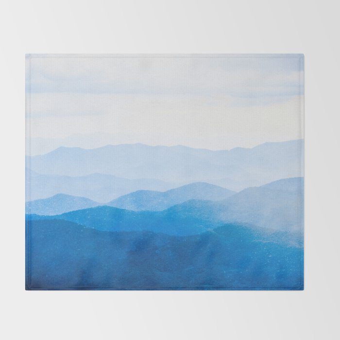 Smoky Mountain National Park Sunset Layers IV - Nature Photography Throw Blanket Gallery Image 2