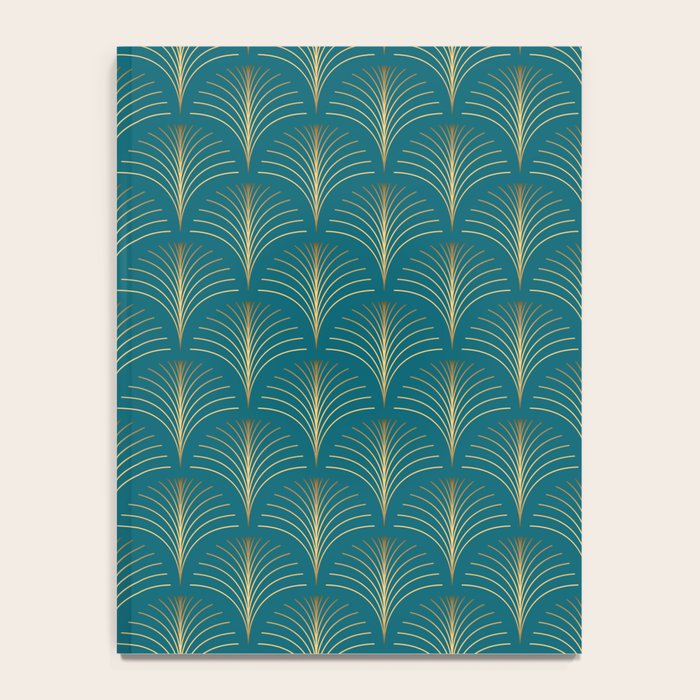 Art Deco Gold Fans on Turquoise Notebook Gallery Image 4