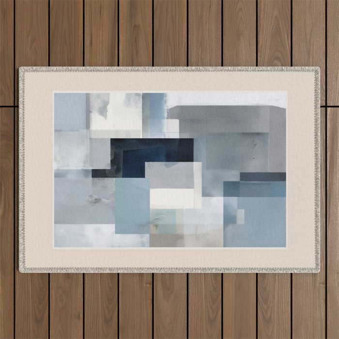 Soft Blue Forms I Outdoor Rug Gallery Image 1