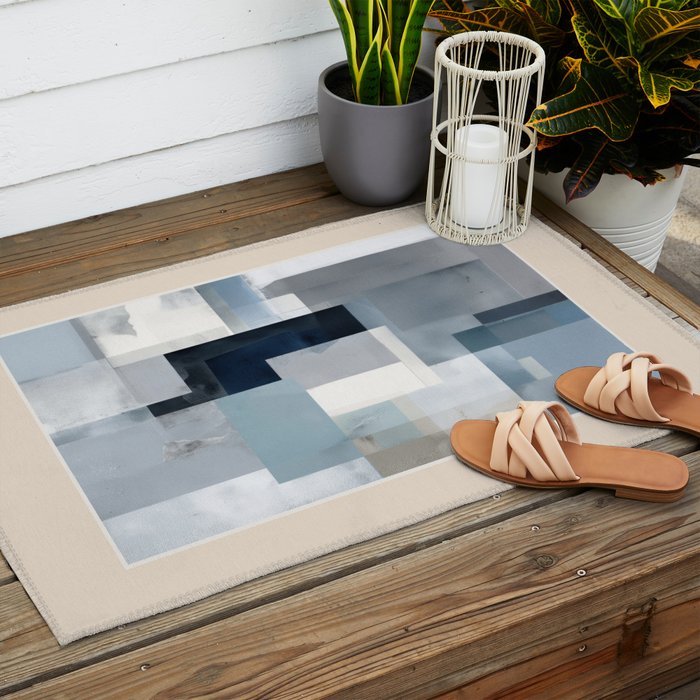 Soft Blue Forms I Outdoor Rug Gallery Image 2