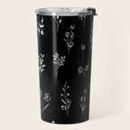 Black wildflowers Travel Mug Gallery Image 2