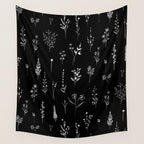 Black wildflowers Wall Tapestry Gallery Image 4