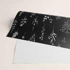 Black wildflowers Wrapping Paper Gallery Image 2