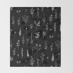 Black wildflowers Throw Blanket Gallery Image 2