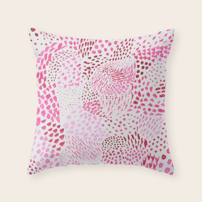 Watercolor Pink Rhythm II Throw Pillow Gallery Image 6