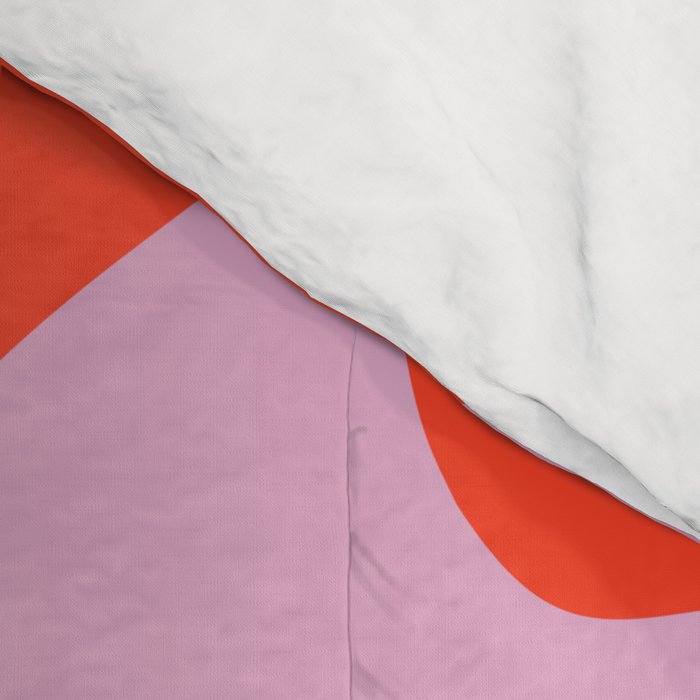 Pink Retro Lines Modern Abstract Brush Shapes Midcentury Line Shapes Vintage Comforter Gallery Image 4
