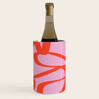Pink Retro Lines Modern Abstract Brush Shapes Midcentury Line Shapes Vintage Wine Chiller Gallery Image 1