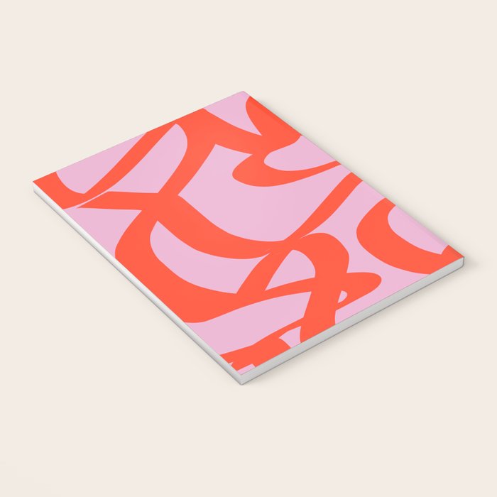 Pink Retro Lines Modern Abstract Brush Shapes Midcentury Line Shapes Vintage Notebook Gallery Image 3