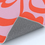Pink Retro Lines Modern Abstract Brush Shapes Midcentury Line Shapes Vintage Rug Gallery Image 4