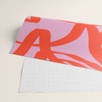 Pink Retro Lines Modern Abstract Brush Shapes Midcentury Line Shapes Vintage Wrapping Paper Gallery Image 2