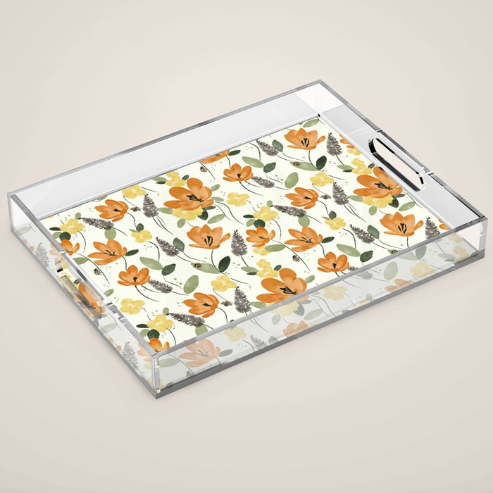 Evening Glow Meadow Acrylic Tray Gallery Image 1