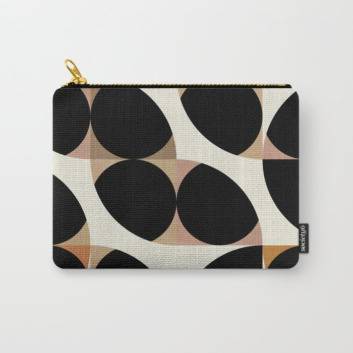 mid century black geometric shapes Carry All Pouch Gallery Image 1
