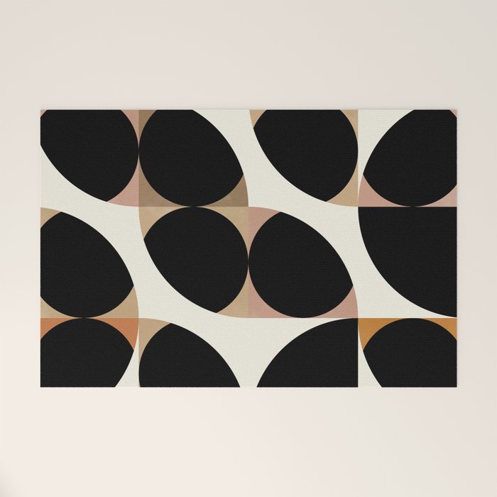 mid century black geometric shapes Welcome Mat Gallery Image 1
