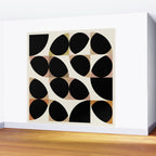 mid century black geometric shapes Wall Mural Gallery Image 2