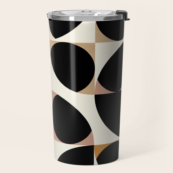 mid century black geometric shapes Travel Mug Gallery Image 2