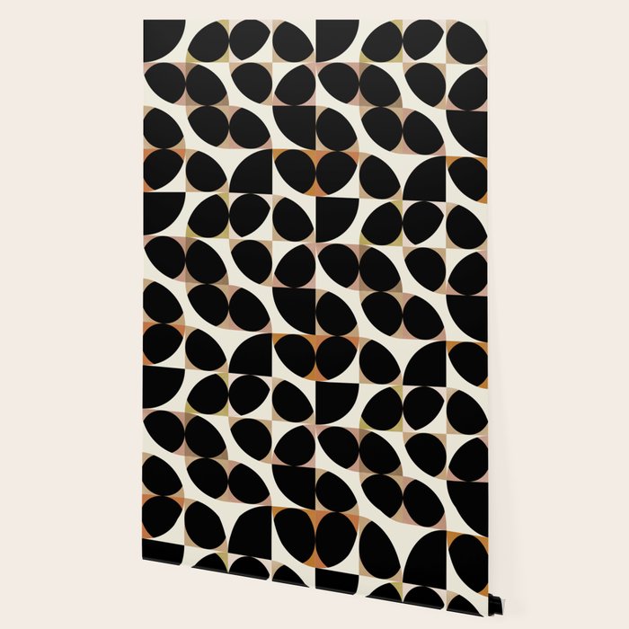 mid century black geometric shapes Wallpaper Gallery Image 2