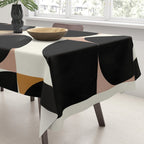 mid century black geometric shapes Tablecloth Gallery Image 3