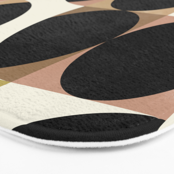 mid century black geometric shapes Bath Mat Gallery Image 3