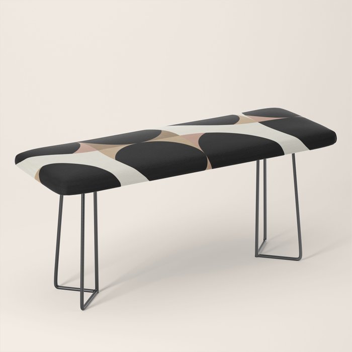 mid century black geometric shapes Bench Gallery Image 1