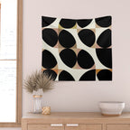 mid century black geometric shapes Wall Tapestry Gallery Image 2
